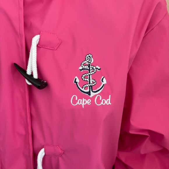 NEW RITCHIES SPORTSWEAR Cape Cod Hooded Toggle Raincoat in Bubblegum Pink SZ XL - Picture 5 of 12